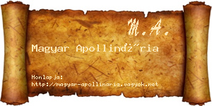 Magyar Apollinária névjegykártya